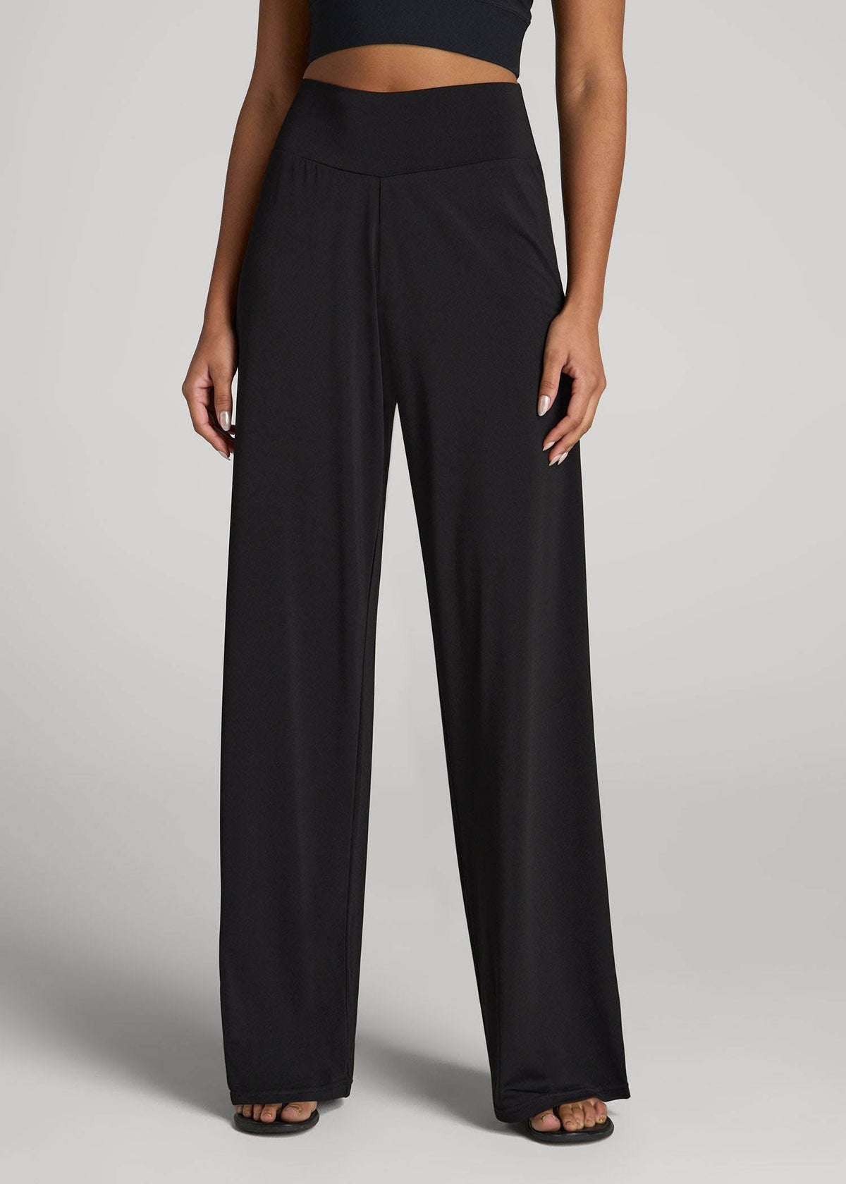 American Tall For Sale | Pull-On Breezy Wide Leg Pants for Tall Women in Black