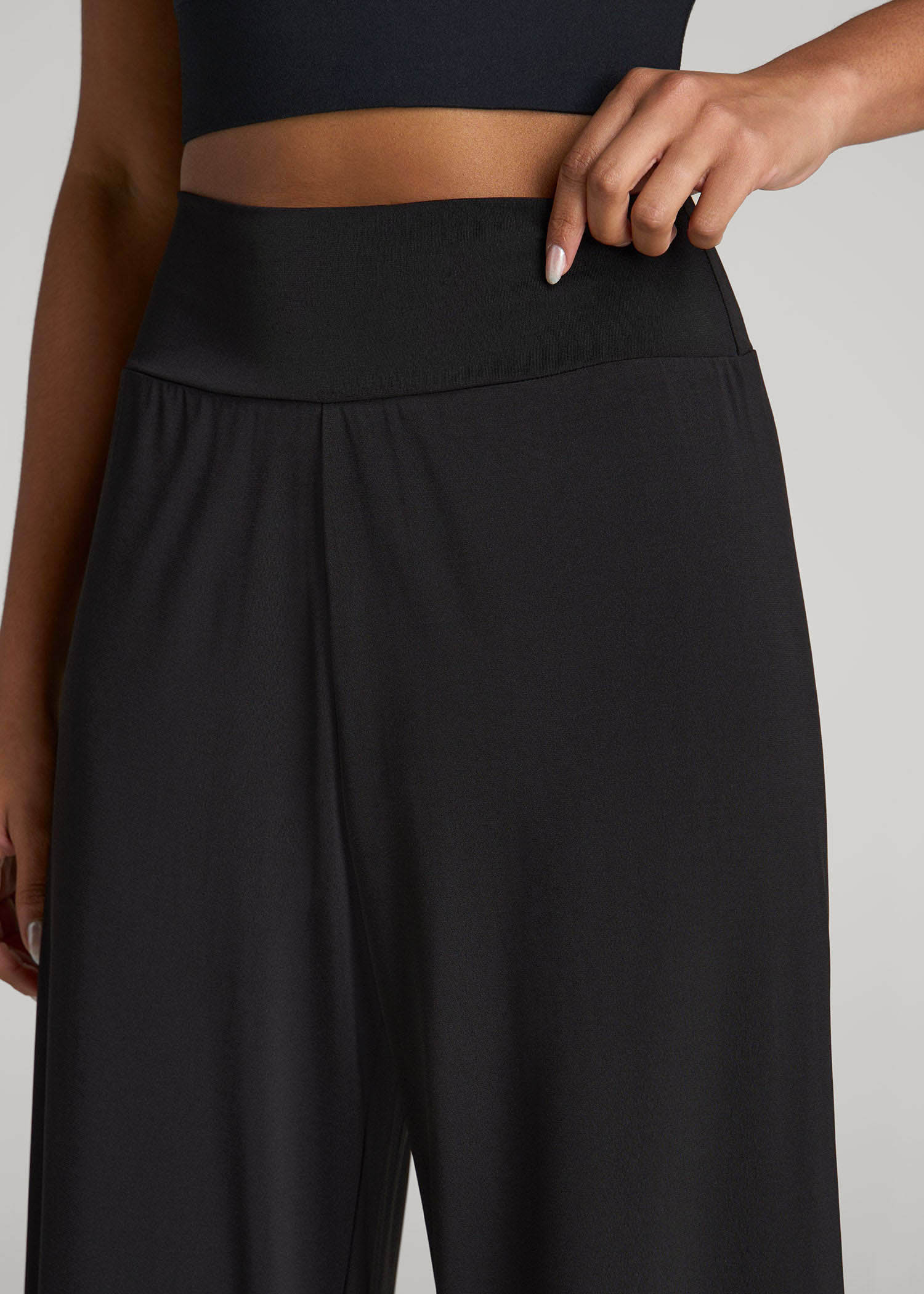 American Tall For Sale | Pull-On Breezy Wide Leg Pants for Tall Women in Black