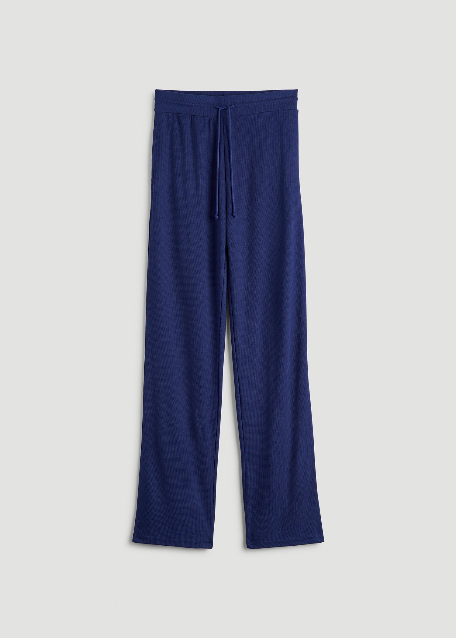 American Tall Online Shop | Open-Bottom Waffle Lounge Pants for Tall Women in Midnight Blue