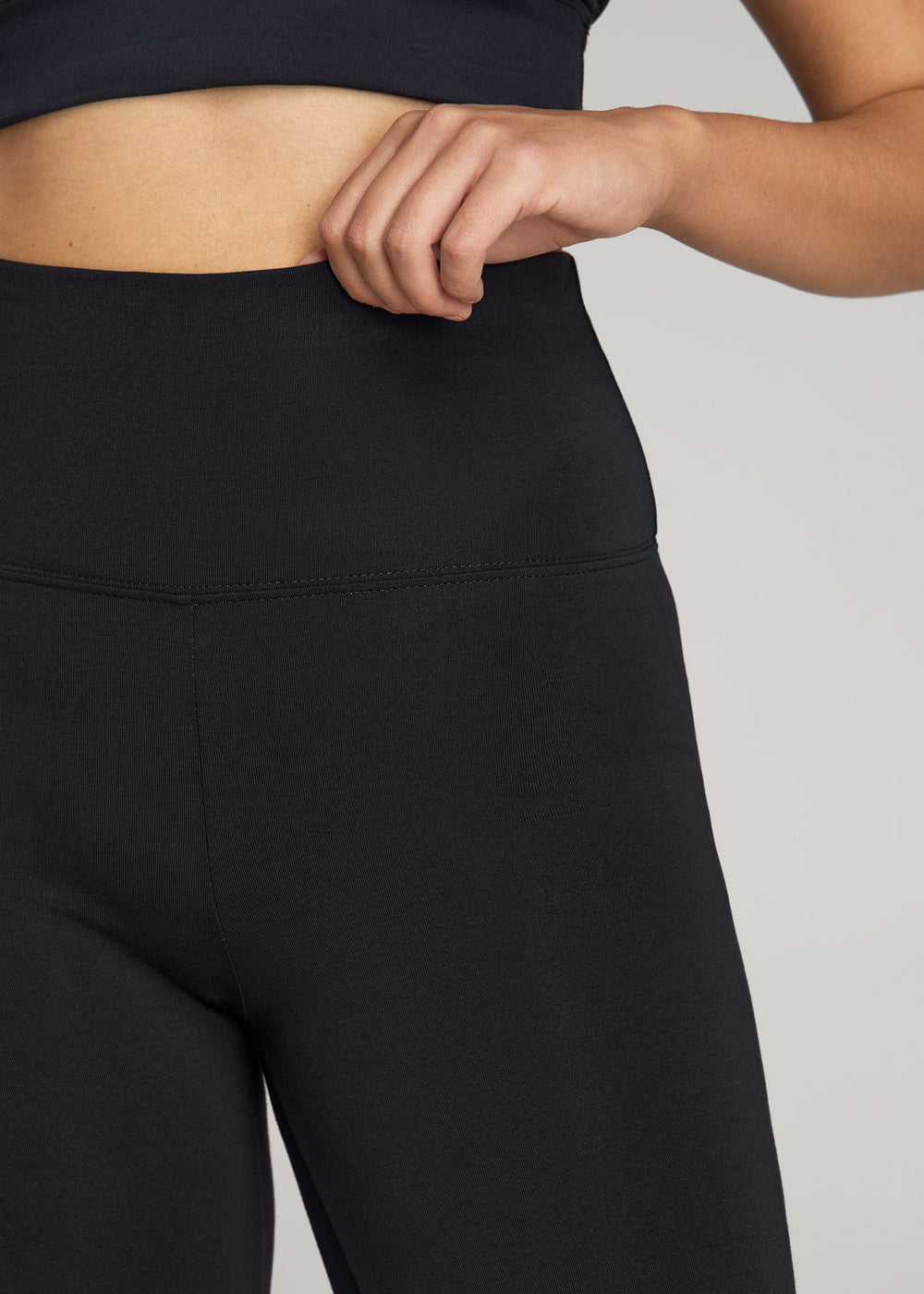 American Tall Discount | Cotton Flare Leggings for Tall Women in Black