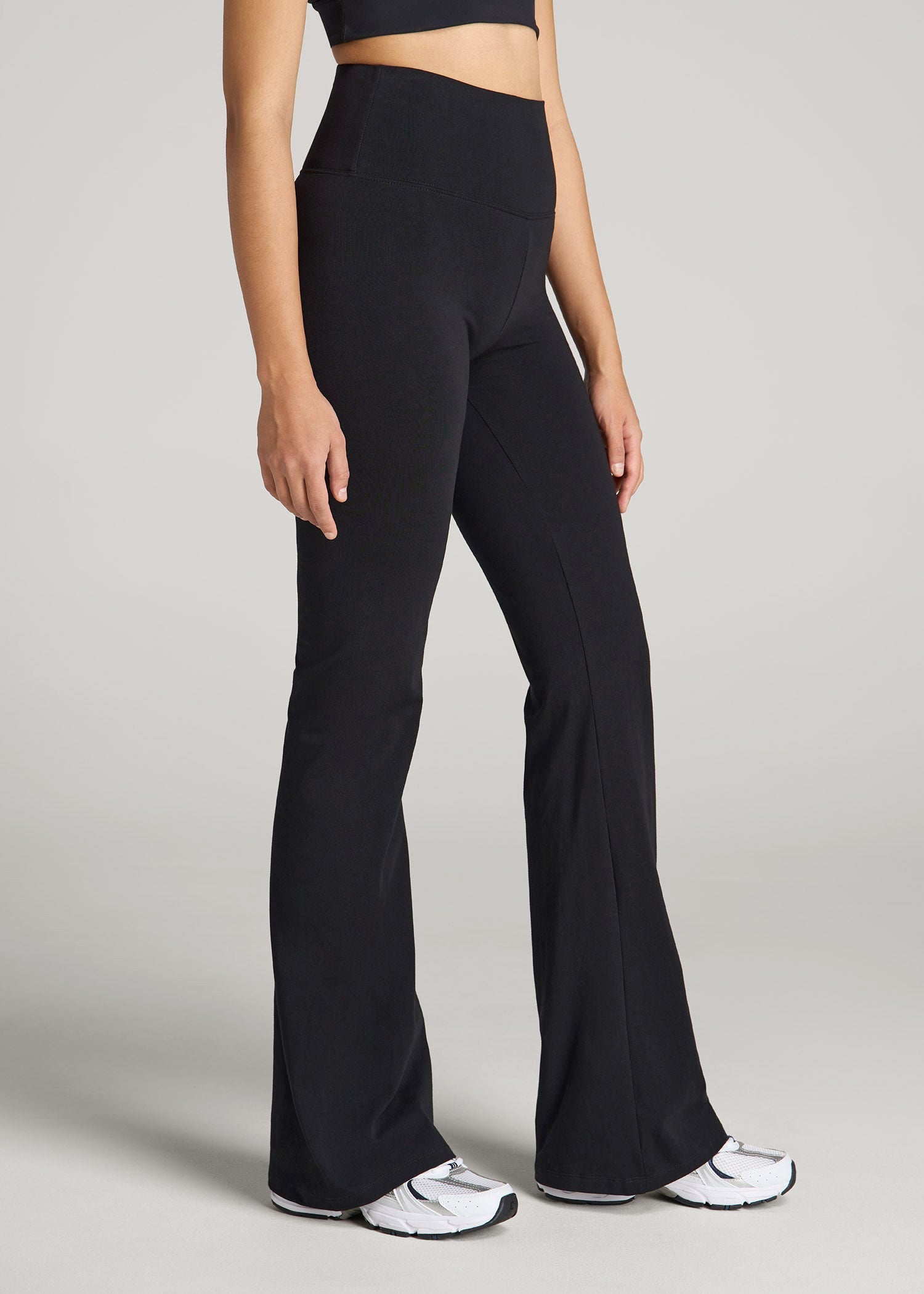 American Tall Discount | Cotton Flare Leggings for Tall Women in Black
