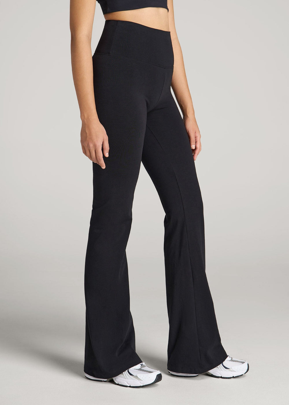 American Tall Discount | Cotton Flare Leggings for Tall Women in Black