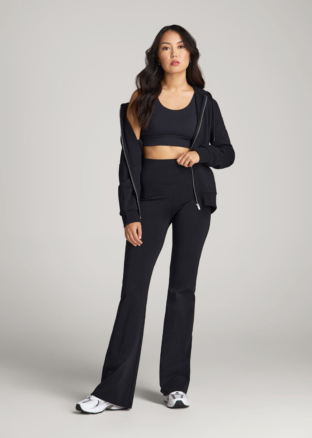 American Tall Discount | Cotton Flare Leggings for Tall Women in Black