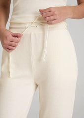 American Tall Online | Open-Bottom Waffle Lounge Pants for Tall Women in White Alyssum