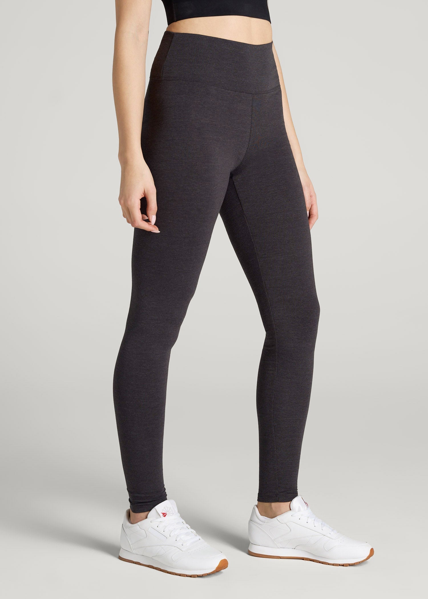 American Tall Sale | Cotton Leggings for Tall Women in Shadow Grey Mix