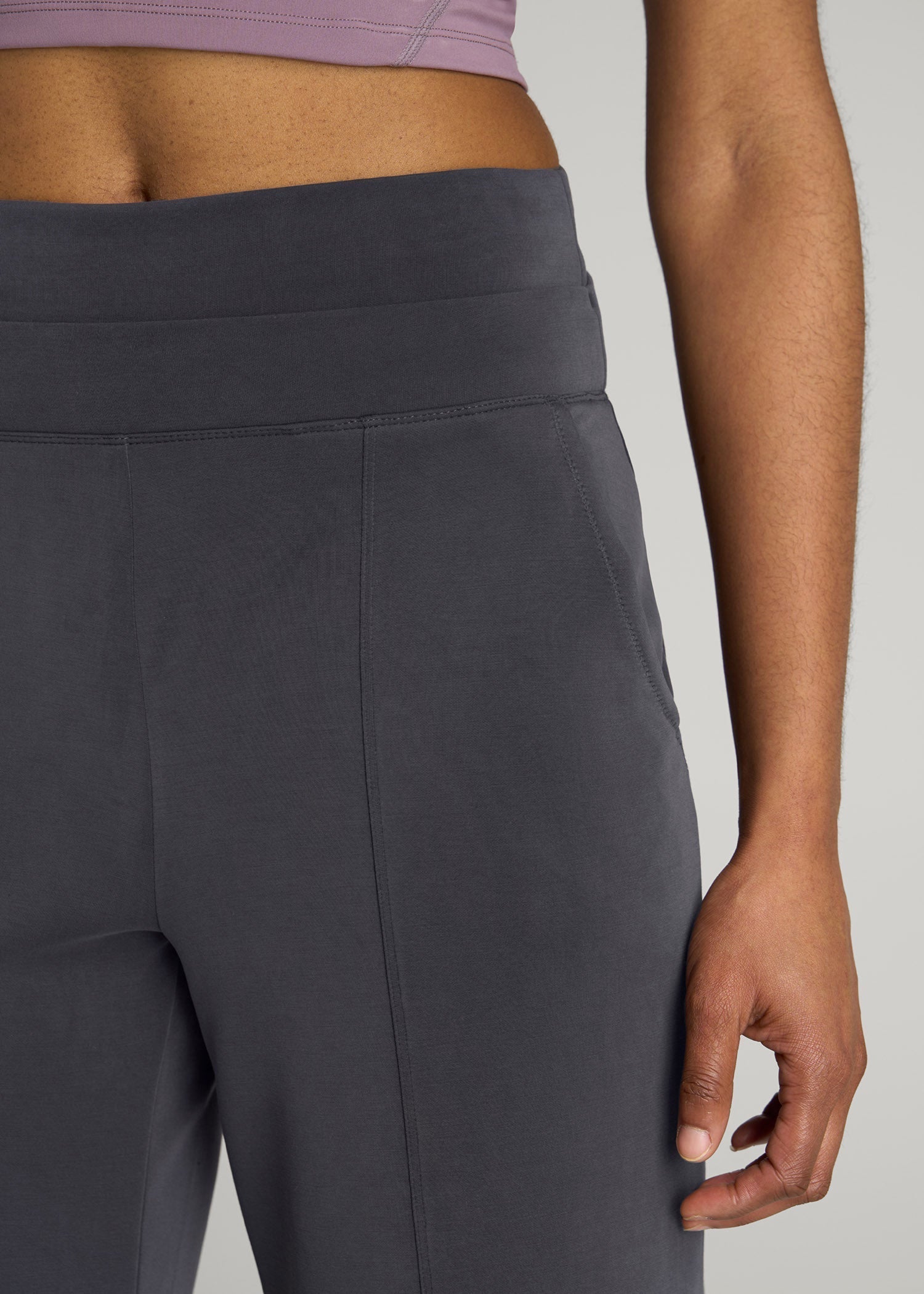 American Tall Outlet | Soft Motion Wide Leg Ultra High Rise Pant for Tall Women in Charcoal Rinse