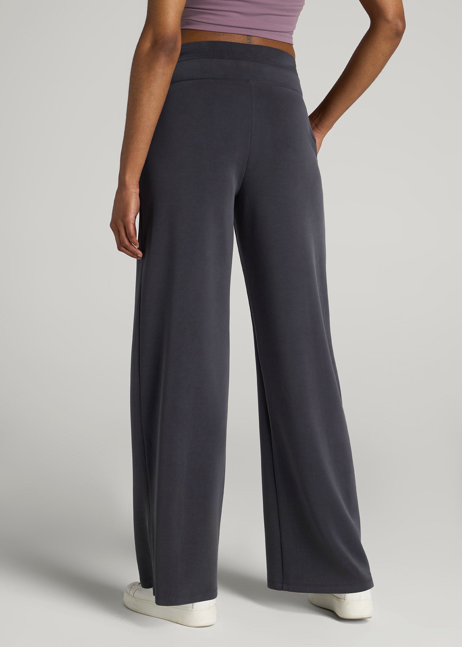 American Tall Outlet | Soft Motion Wide Leg Ultra High Rise Pant for Tall Women in Charcoal Rinse