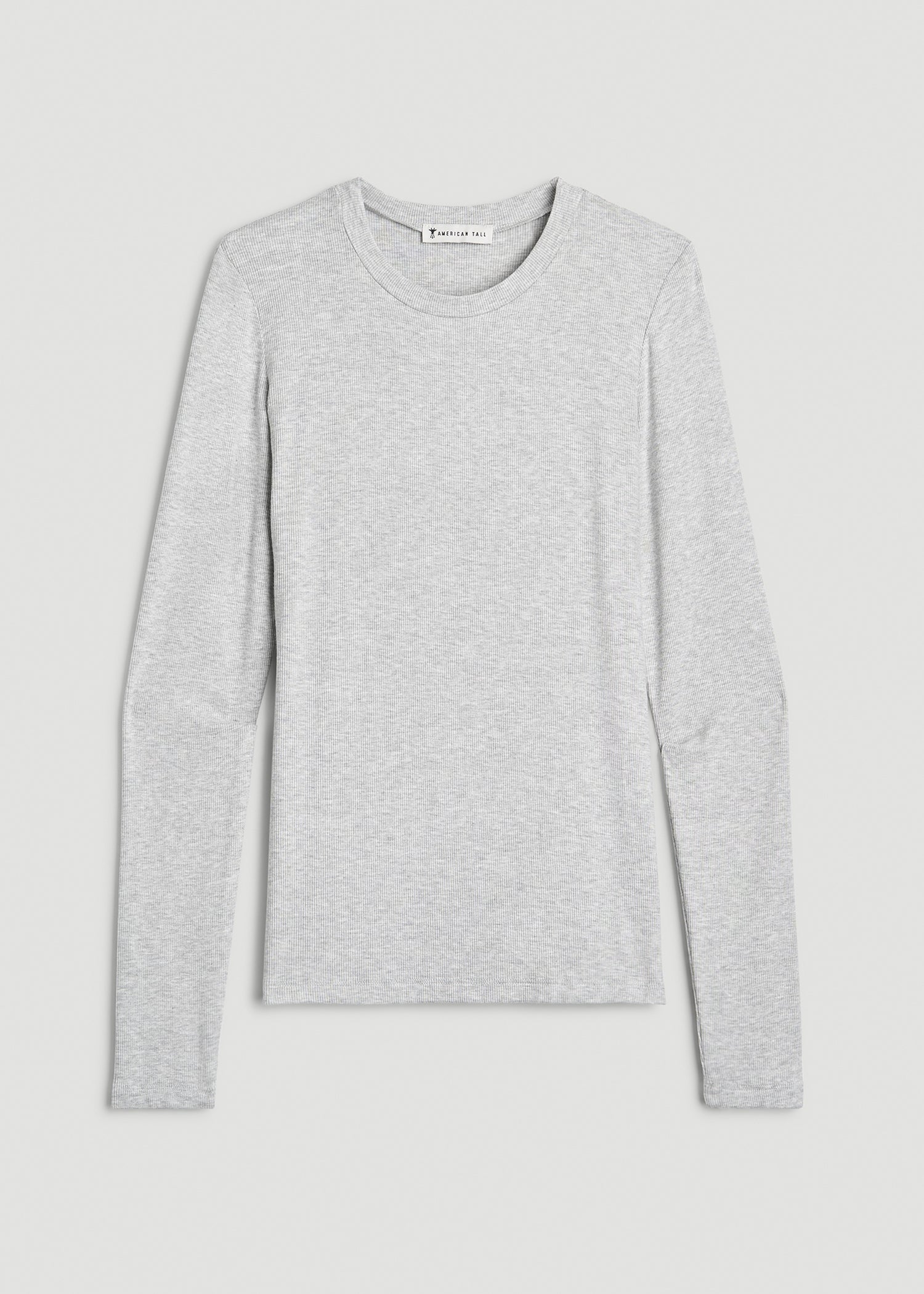 American Tall For Sale | FITTED Ribbed Long Sleeve Tee for Tall Women in Grey Mix