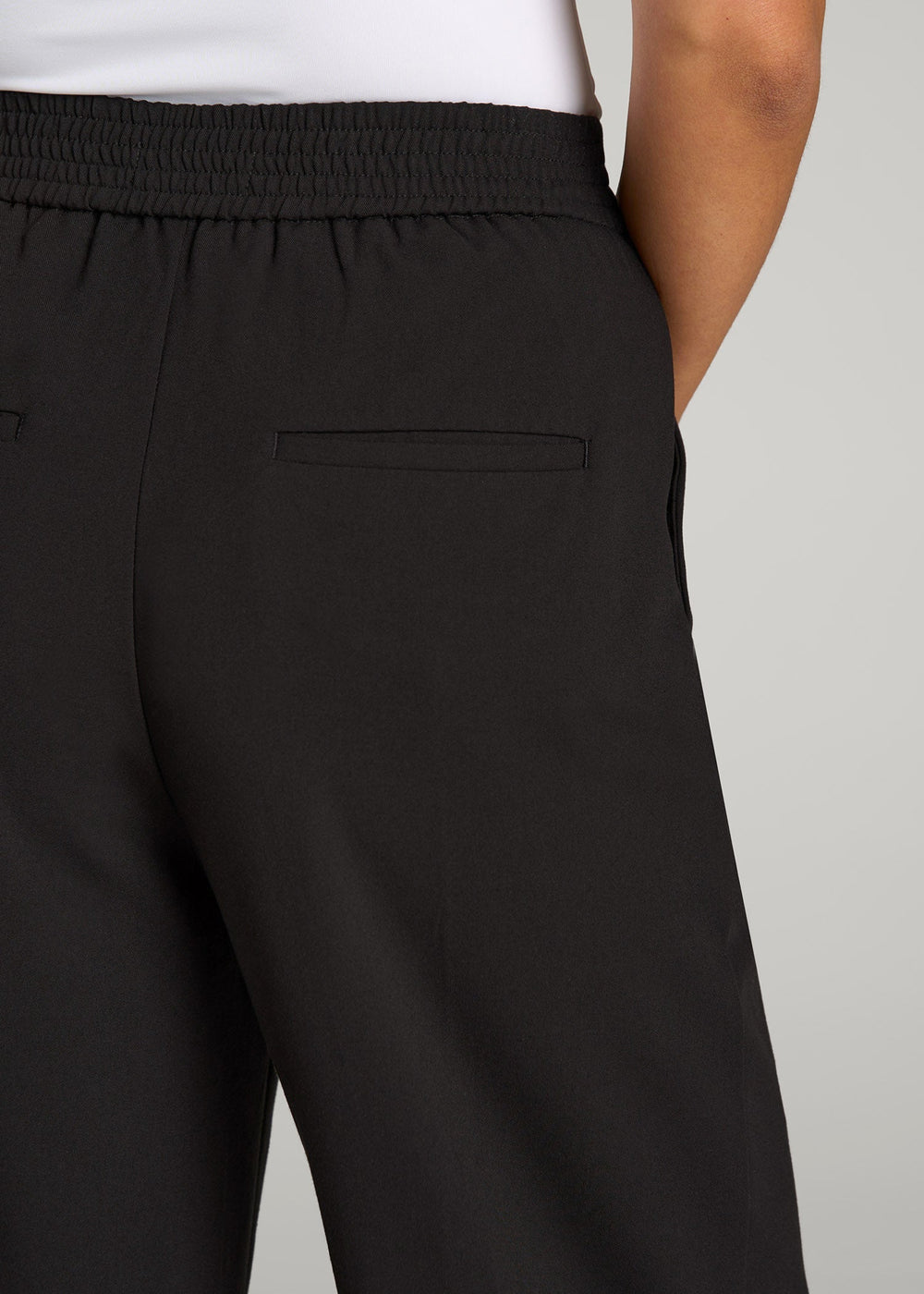 American Tall Online Shop | Flat Front Wide Leg Dress Pants for Tall Women in Black