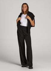 American Tall Online Shop | Flat Front Wide Leg Dress Pants for Tall Women in Black
