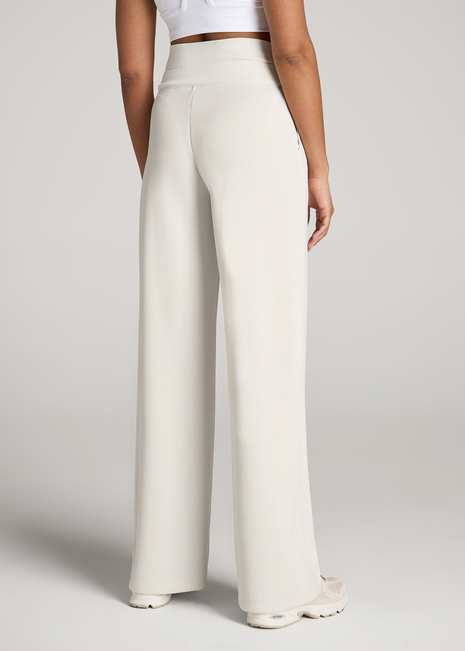 American Tall Discount | Soft Motion Wide Leg Ultra High Rise Pant for Tall Women in Pearl