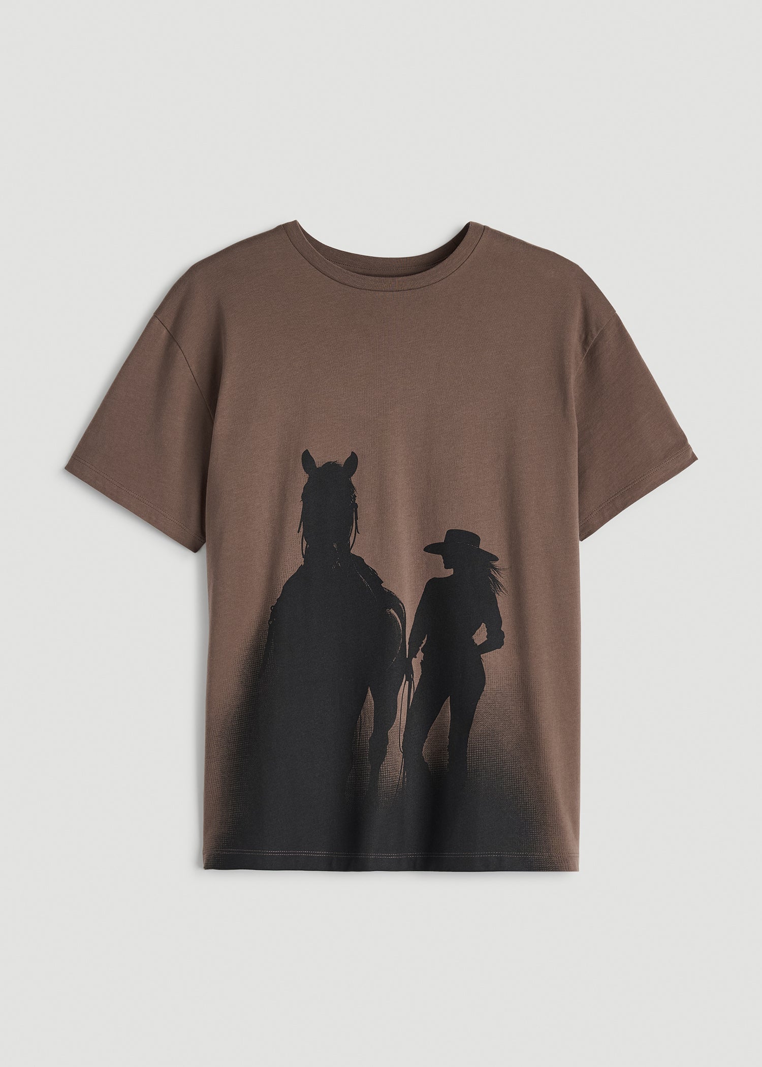 American Tall Sale | Equestrian Graphic Tee for Tall Women in Brown
