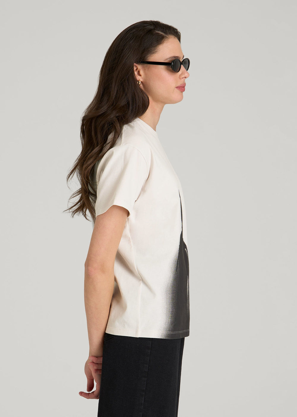 American Tall Outlet | Equestrian Graphic Tee for Tall Women in Sand