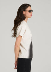 American Tall Outlet | Equestrian Graphic Tee for Tall Women in Sand