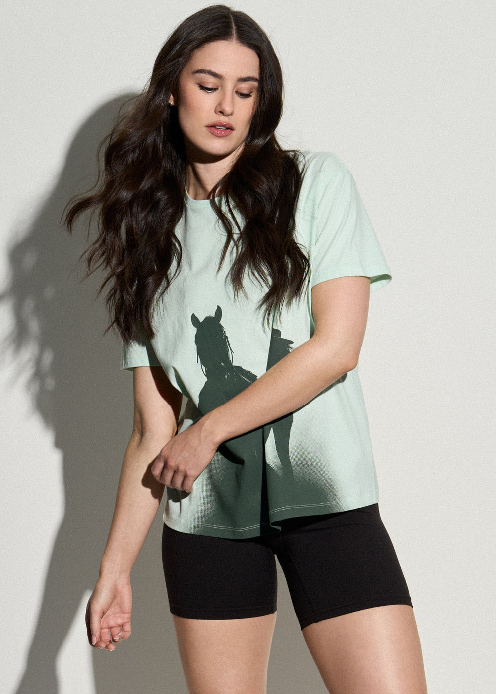 American Tall For Sale | Equestrian Graphic Tee for Tall Women in Blue