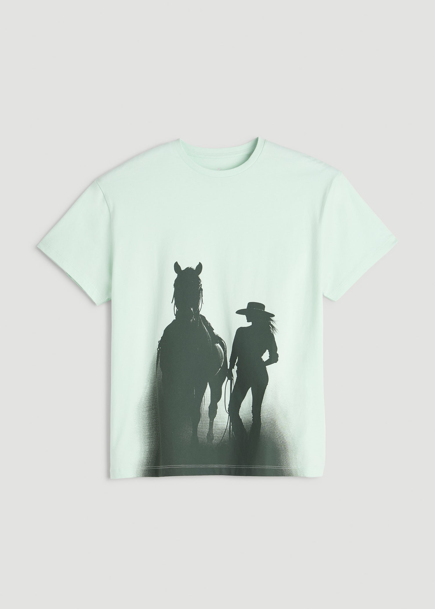 American Tall For Sale | Equestrian Graphic Tee for Tall Women in Blue