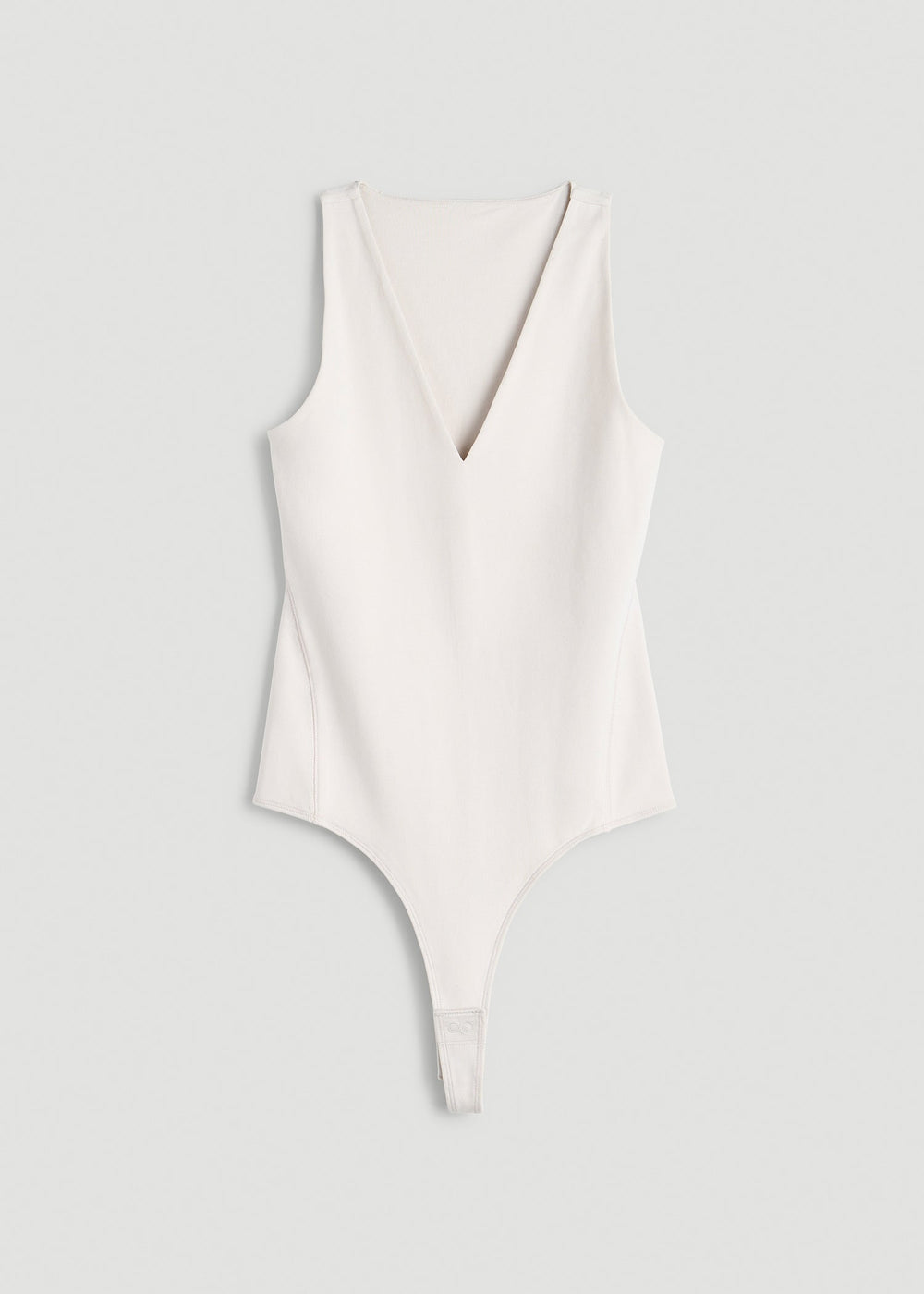 American Tall Online | Cotton Blend Sleeveless V-Neck Bodysuit for Tall Women in White Sand