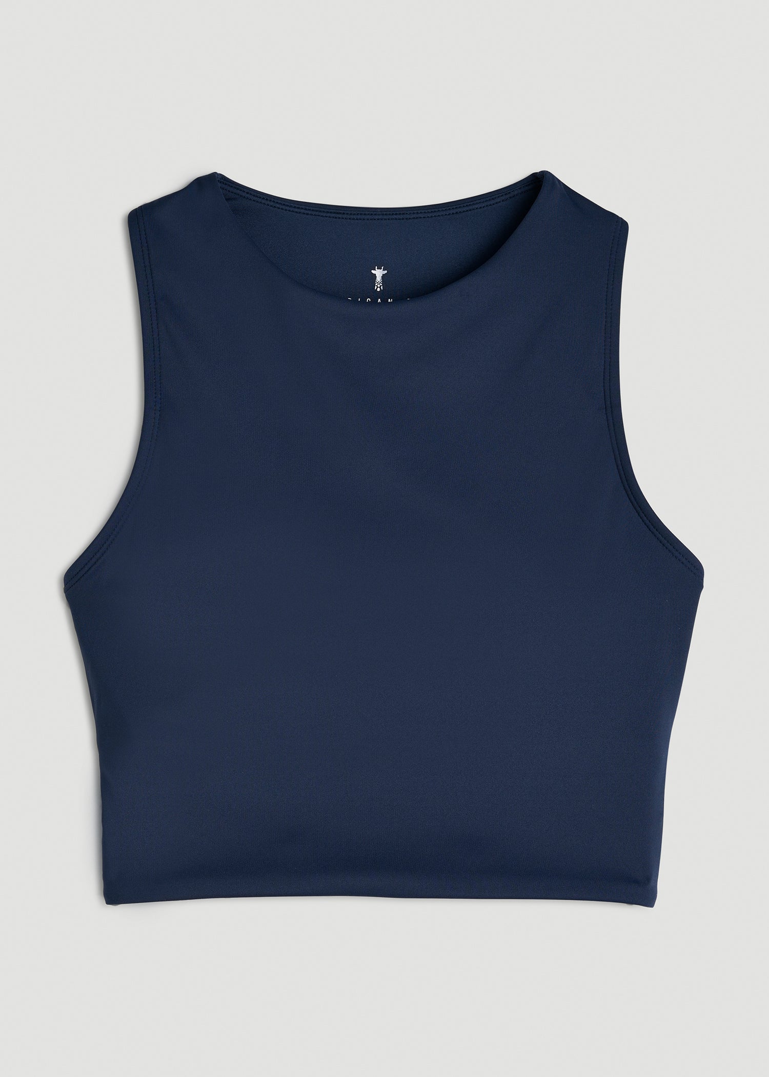 American Tall Outlet | Cropped Swim Tank for Tall Women in Navy Blue