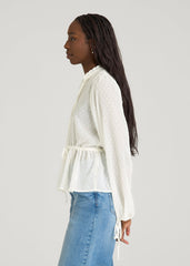 American Tall For Sale | Peasant Chiffon Blouse for Tall Women in Antique White