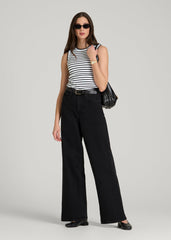 American Tall Online Shop | Sleeveless Knit Top for Tall Women in Bold Black Stripe