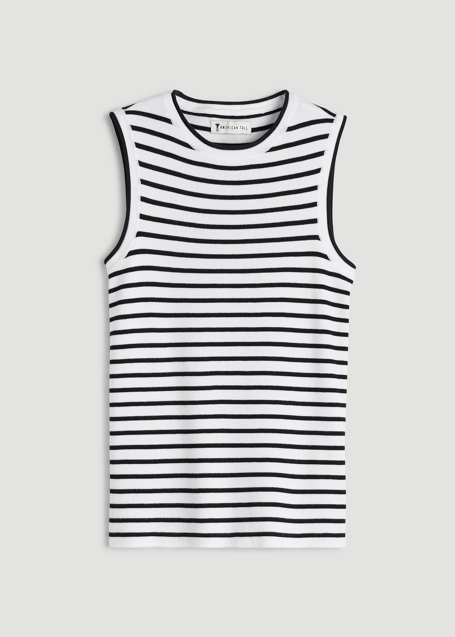 American Tall Online Shop | Sleeveless Knit Top for Tall Women in Bold Black Stripe