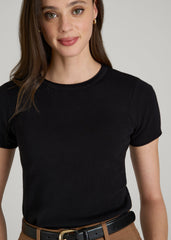 American Tall Online | Cropped Knit Tee for Tall Women in Black
