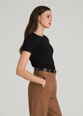 American Tall Online | Cropped Knit Tee for Tall Women in Black