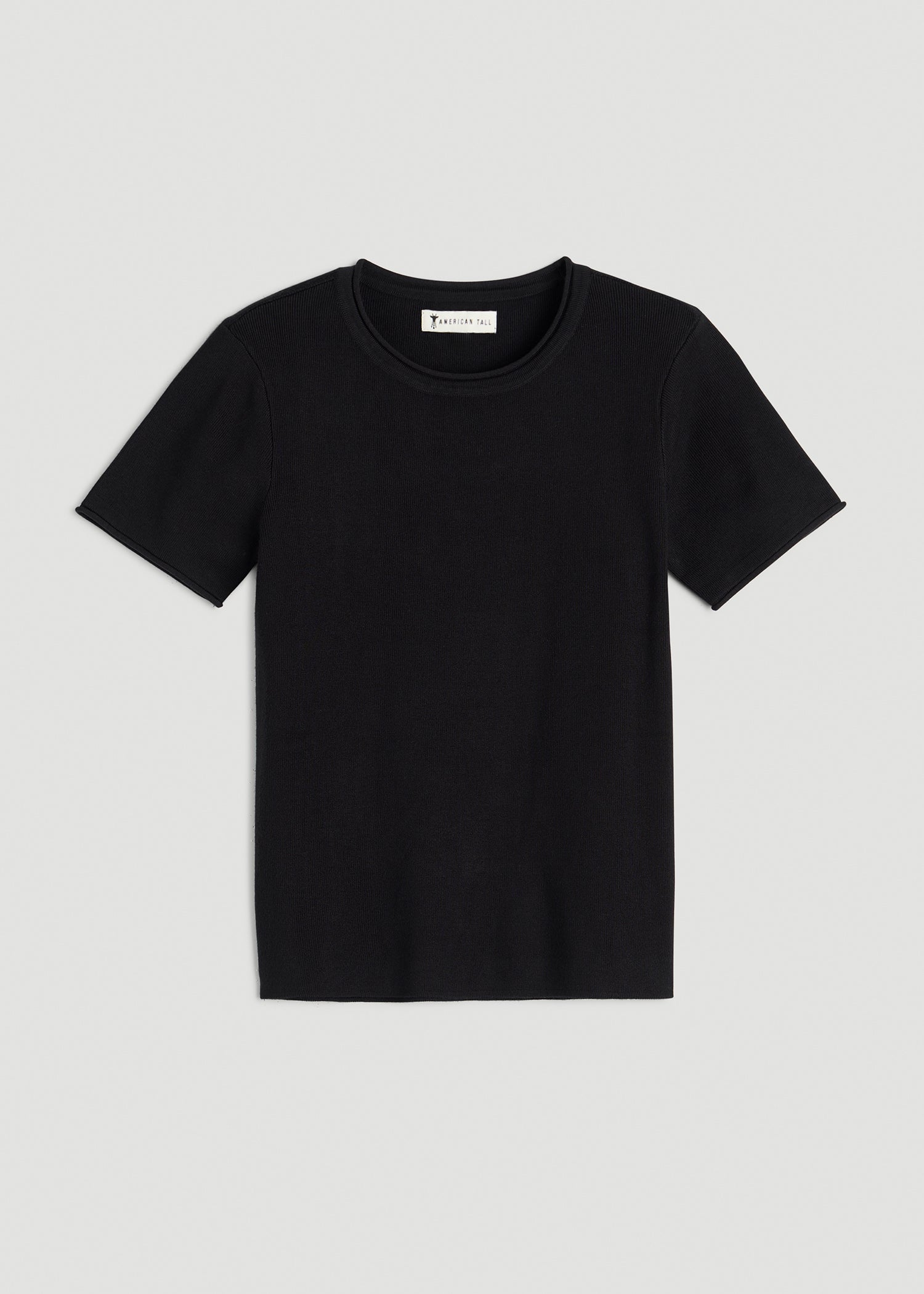 American Tall Online | Cropped Knit Tee for Tall Women in Black