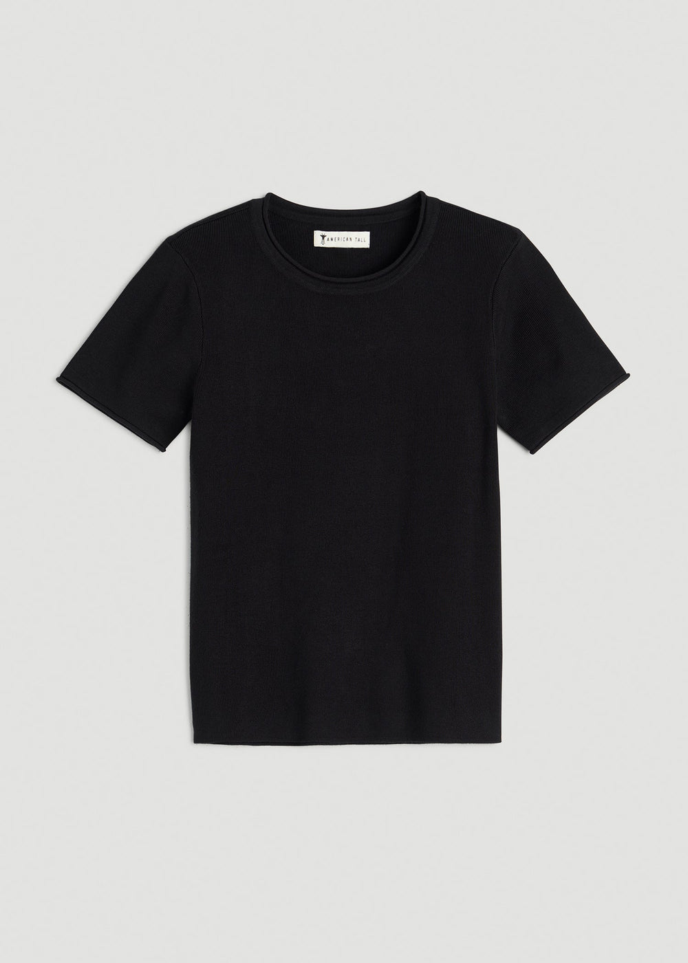 American Tall Online | Cropped Knit Tee for Tall Women in Black