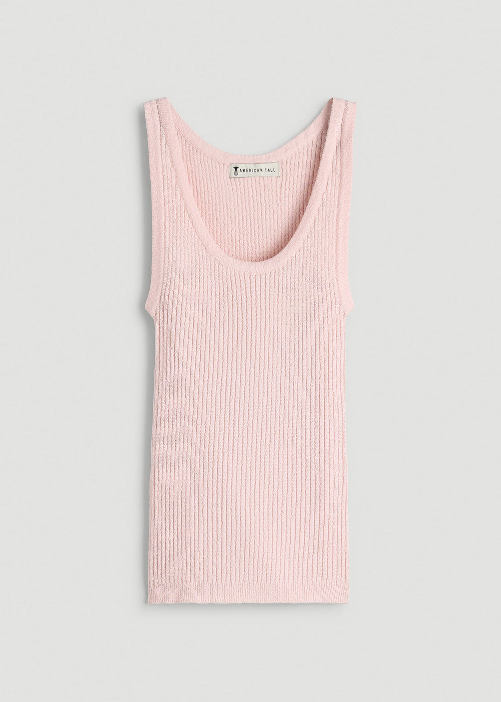 American Tall Sale | Boucle Knit Tank for Tall Women in Barely Pink
