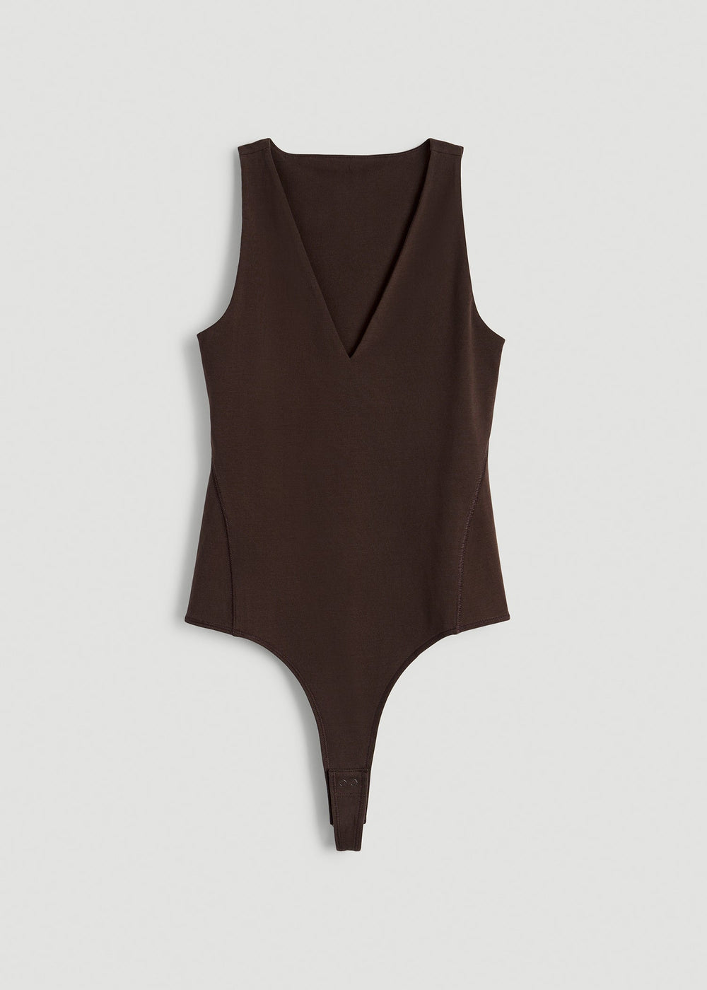 American Tall Online Shop | Cotton Blend Sleeveless V-Neck Bodysuit for Tall Women in Espresso