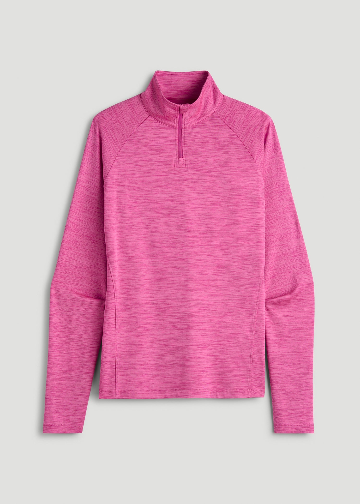 American Tall Outlet | Long Sleeve Quarter-Zip Pullover for Tall Women in Magenta Mix
