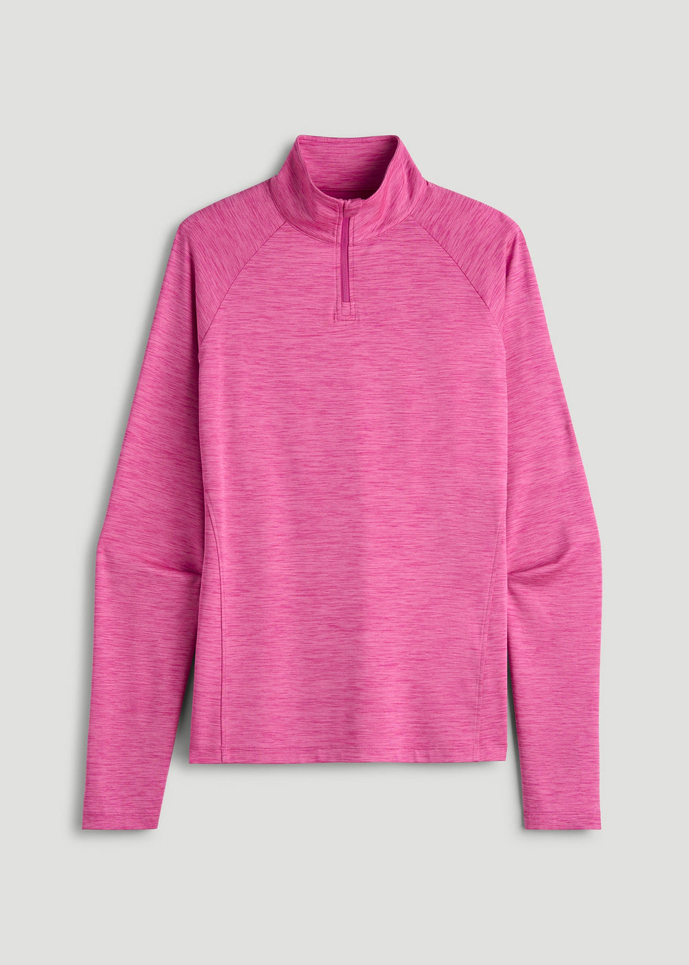 American Tall Outlet | Long Sleeve Quarter-Zip Pullover for Tall Women in Magenta Mix