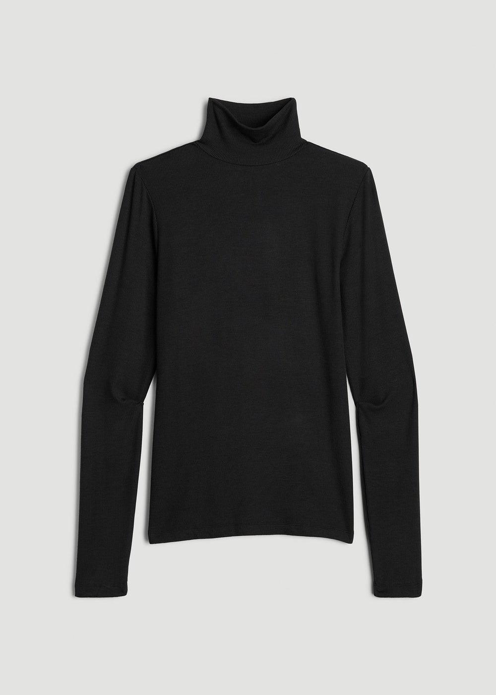 American Tall For Sale | Fitted Long Sleeve Ribbed Turtleneck Tee for Tall Women in Black