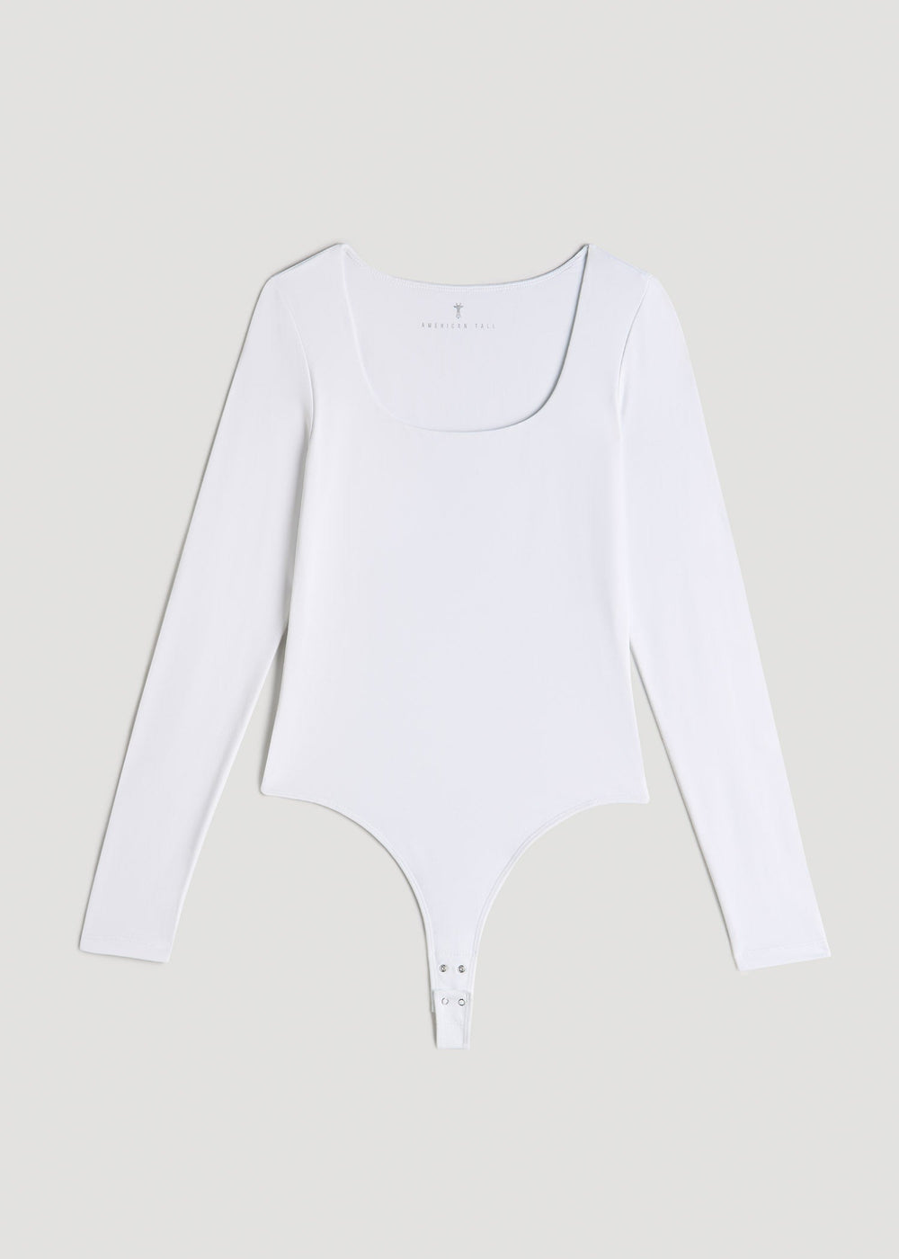 American Tall Online Shop | Long Sleeve Square Neck Bodysuit for Tall Women in Bright White