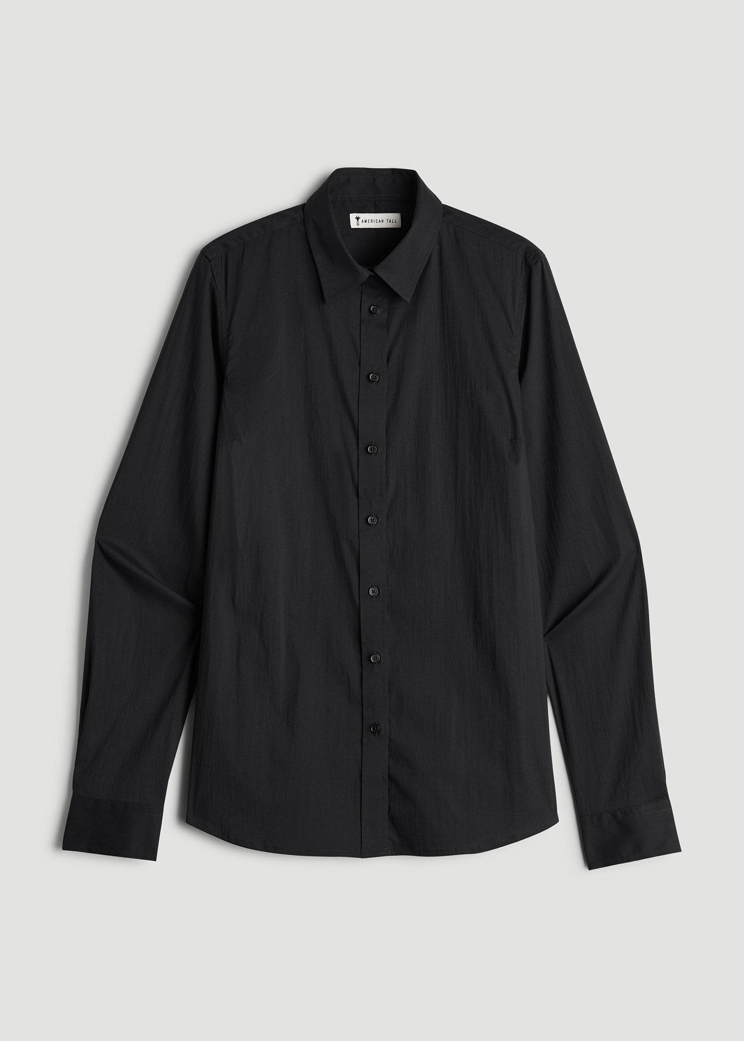 American Tall Outlet | Slim Fit Button Up Shirt for Tall Women in Black