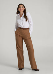 American Tall For Sale | Slim Fit Button Up Shirt for Tall Women in White