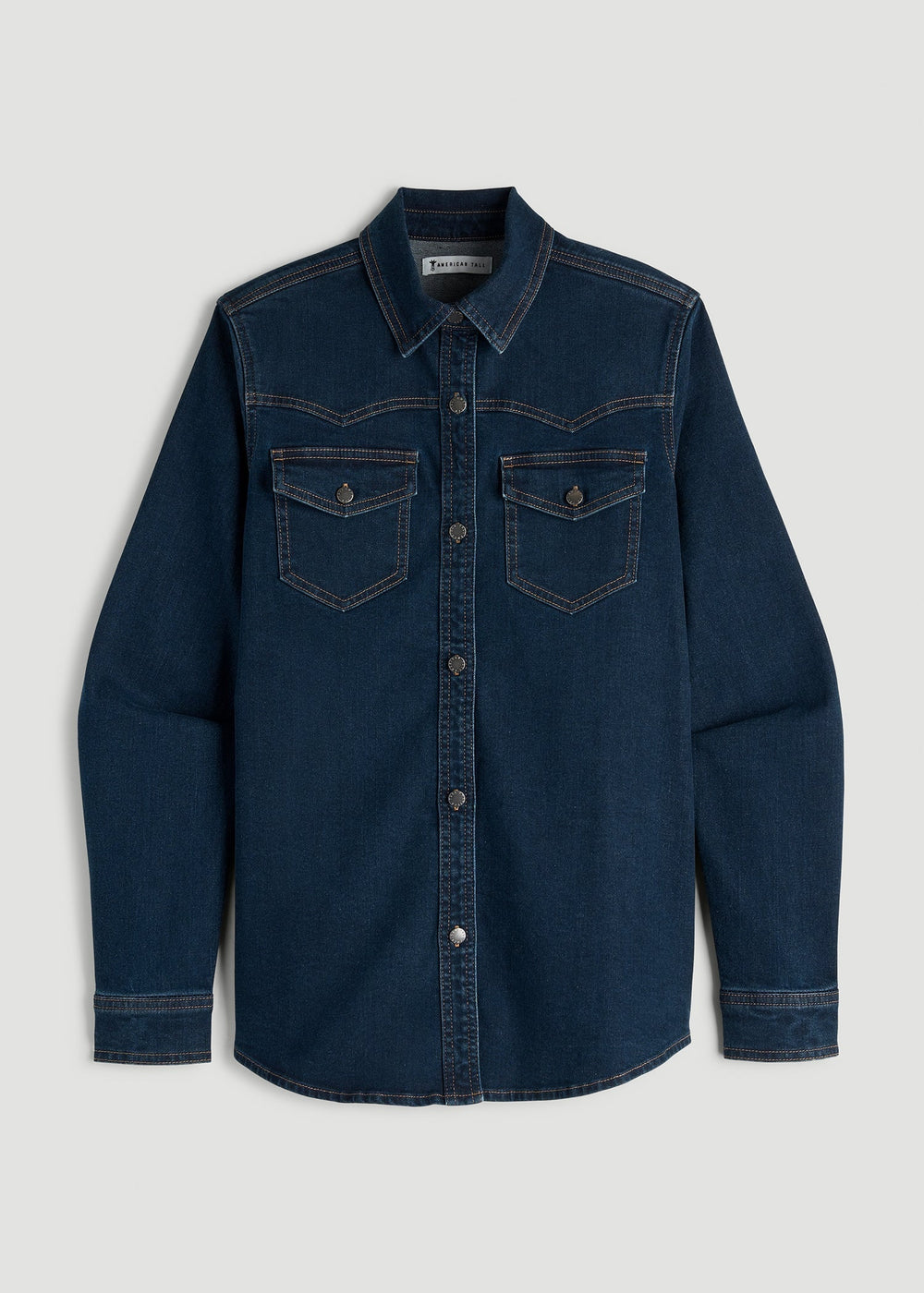 American Tall Online | Western Denim Shirt for Tall Women in Indigo Dusk
