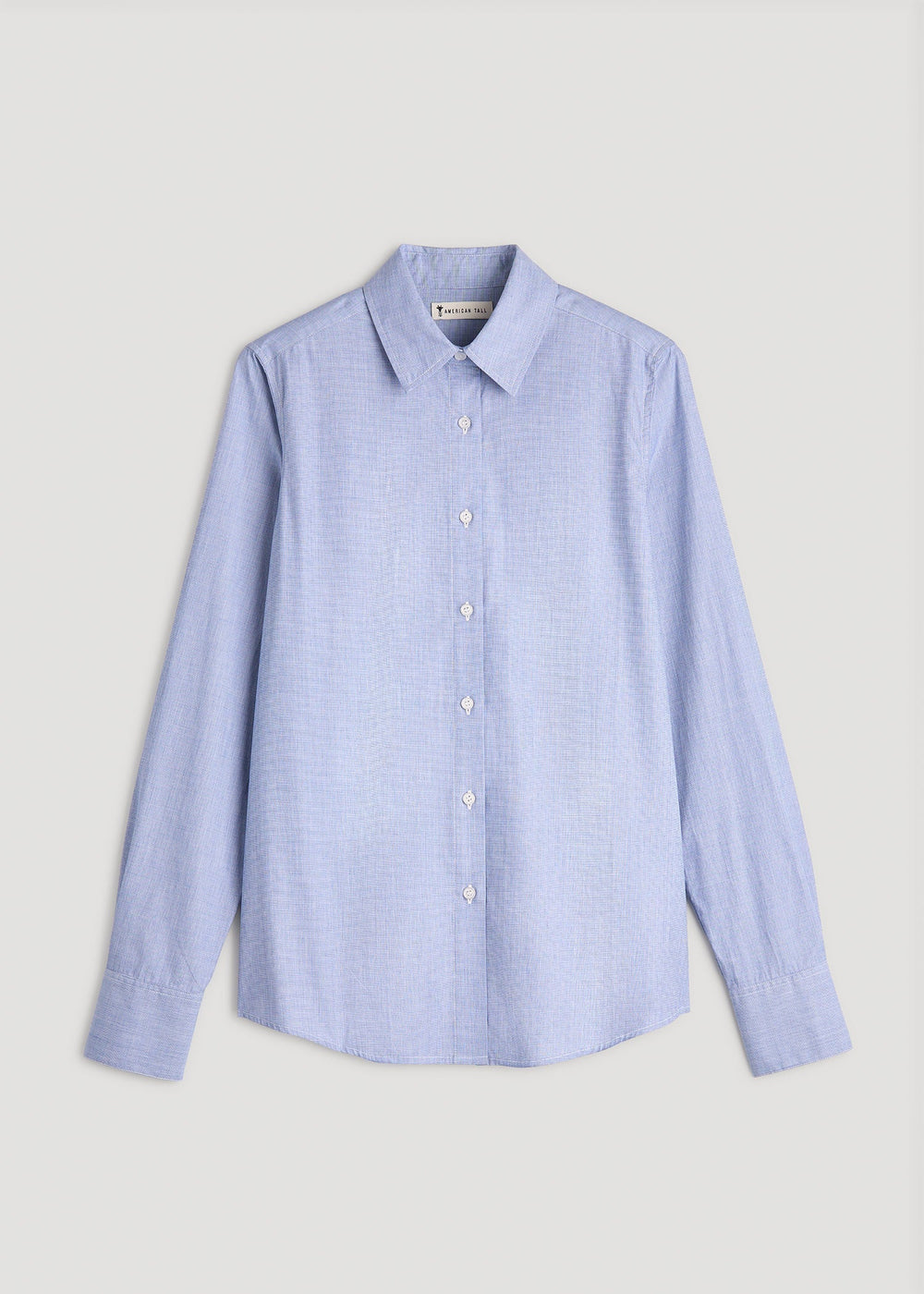 American Tall Online Shop | Regular Fit Dress Shirt for Tall Women in Chambray Blue