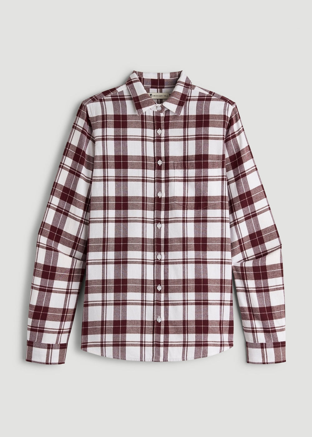 American Tall Sale | Flannel Button-Up Shirt for Tall Women in Port Royale Plaid
