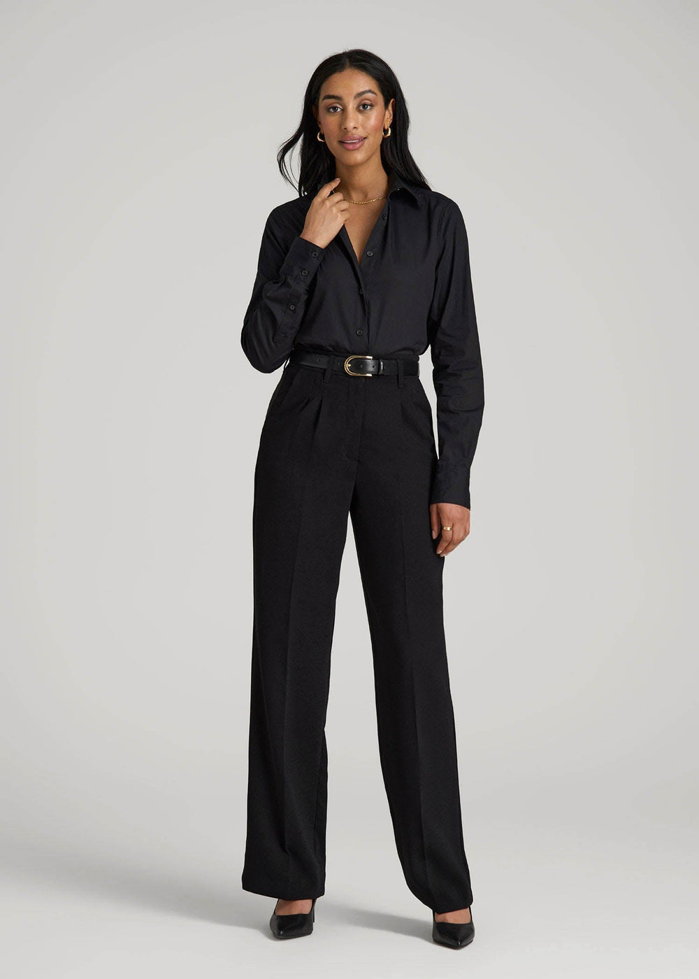 American Tall For Sale | Regular Fit Dress Shirt for Tall Women in Black