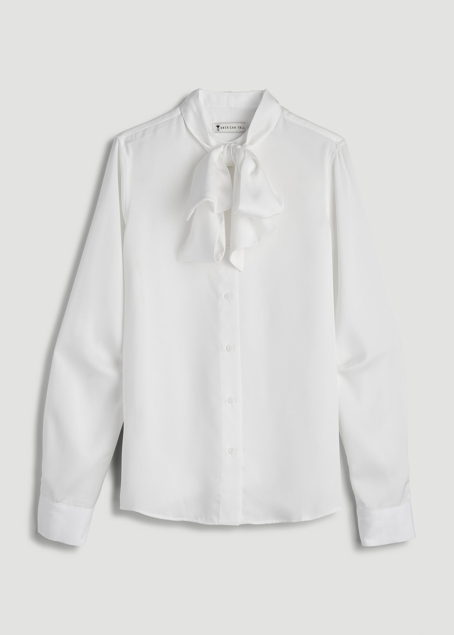 American Tall Online Shop | Satin Blouse With Bow for Tall Women in White