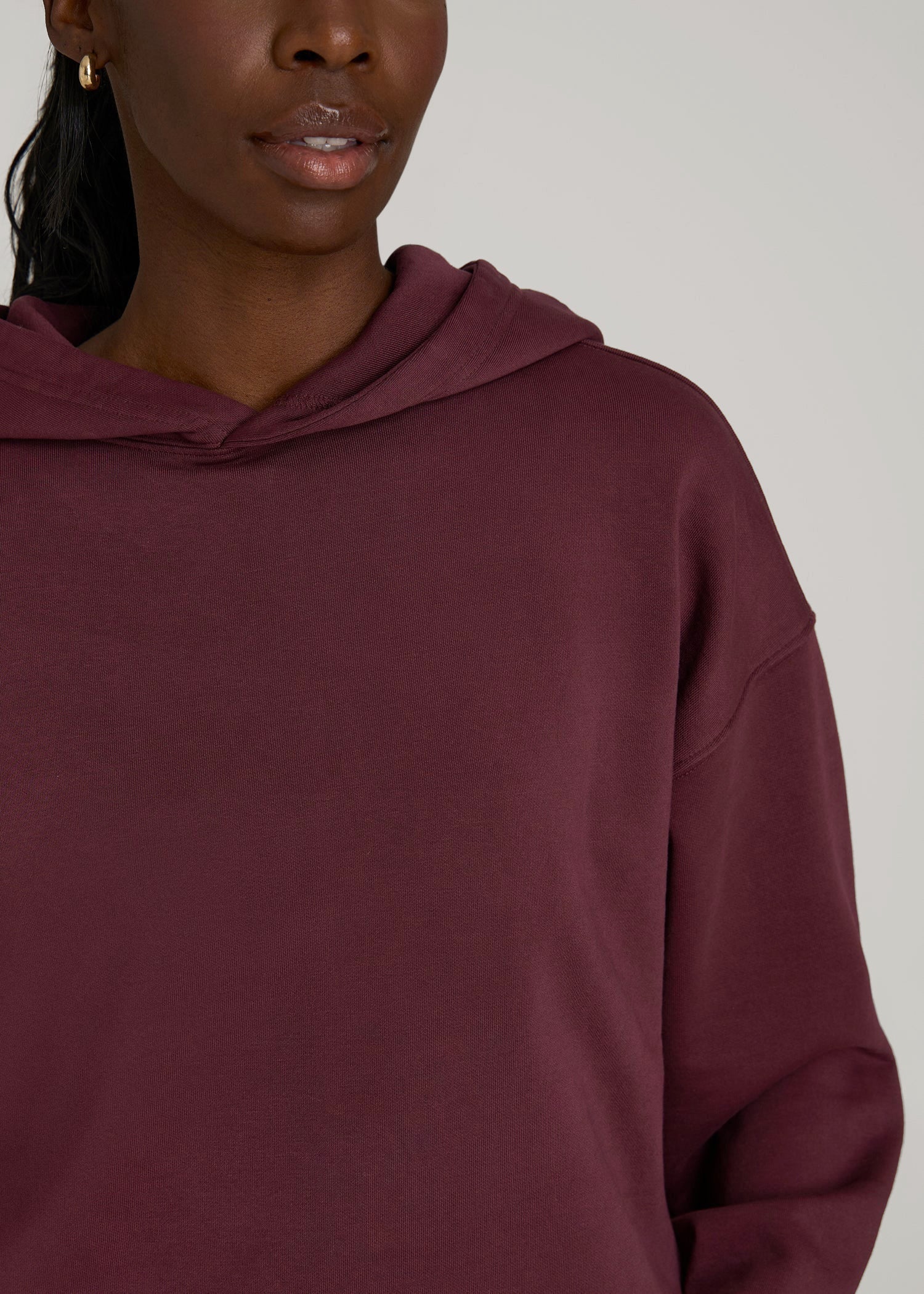 American Tall Outlet | Garment Dyed Hoodie for Tall Women in Tawny Port