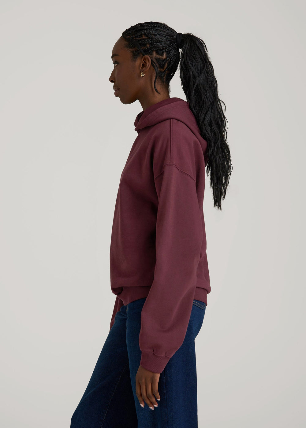 American Tall Outlet | Garment Dyed Hoodie for Tall Women in Tawny Port