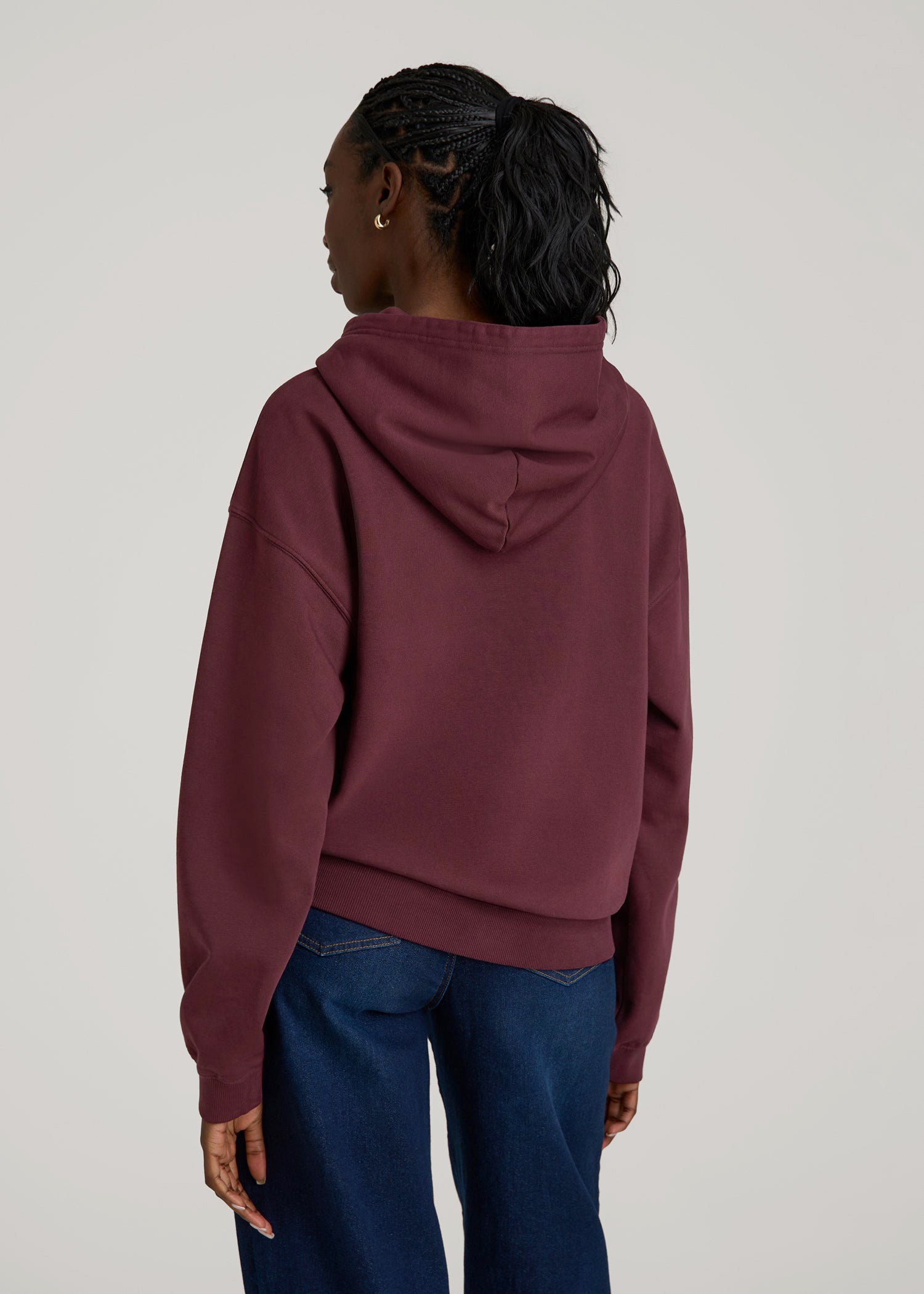 American Tall Outlet | Garment Dyed Hoodie for Tall Women in Tawny Port