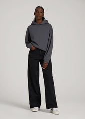 American Tall For Sale | Garment Dyed Hoodie for Tall Women in Charcoal Rinse