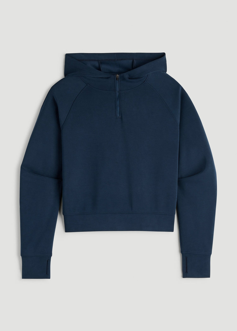 American Tall Discount | Soft Motion Cropped Zip Up Hoodie for Tall Women in Evening Blue