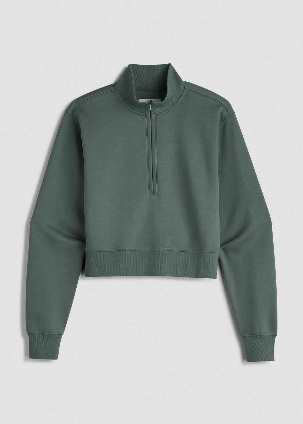 American Tall Online | Wearever 2.0 Fleece Half-Zip Cropped Sweatshirt for Tall Women in Balsam Green