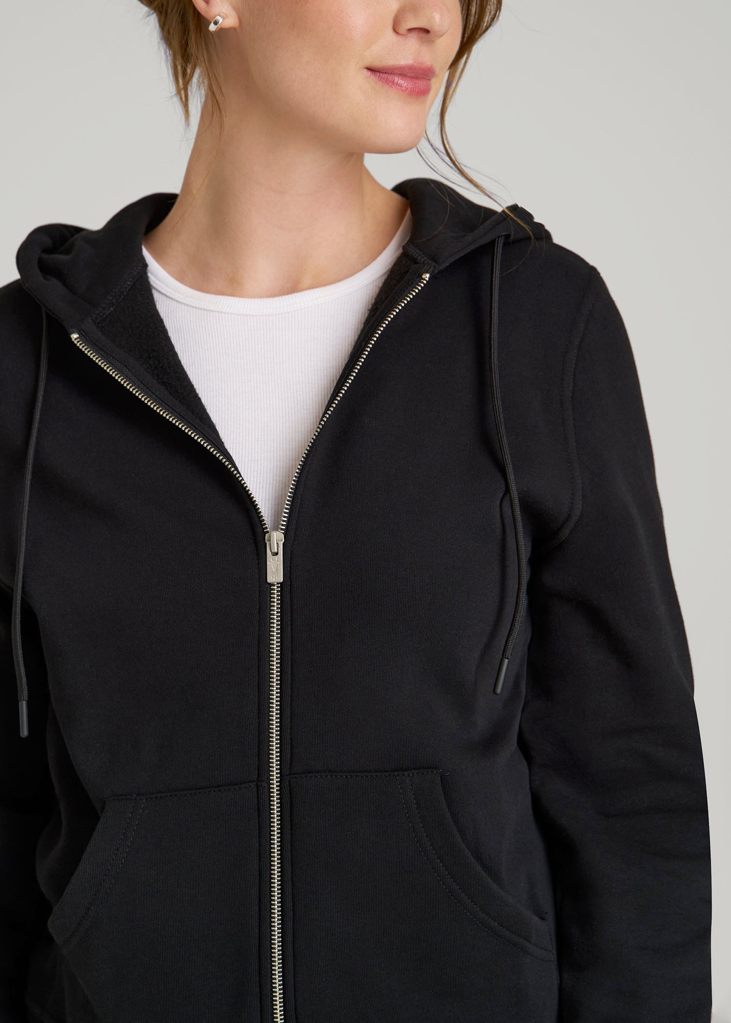 American Tall For Sale | Wearever Fleece Full-Zip Hoodie for Tall Women in Black