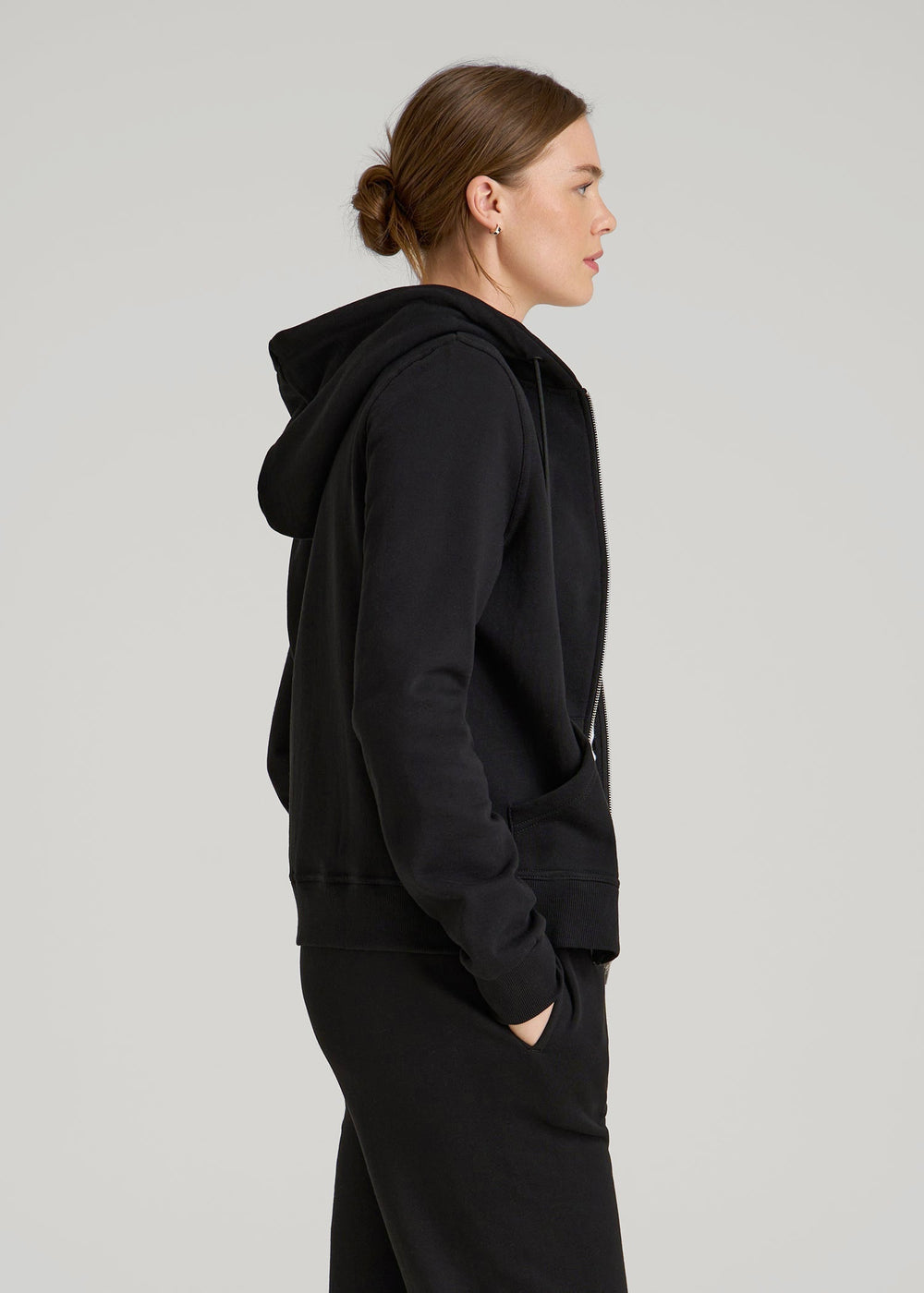 American Tall For Sale | Wearever Fleece Full-Zip Hoodie for Tall Women in Black